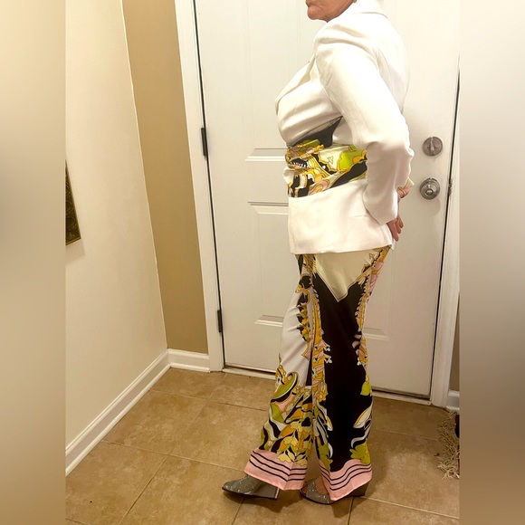 Lilly’s Kloset Floral Pant Blazer Set with Scarf Tie SMALL NWT - Picture 15 of 16